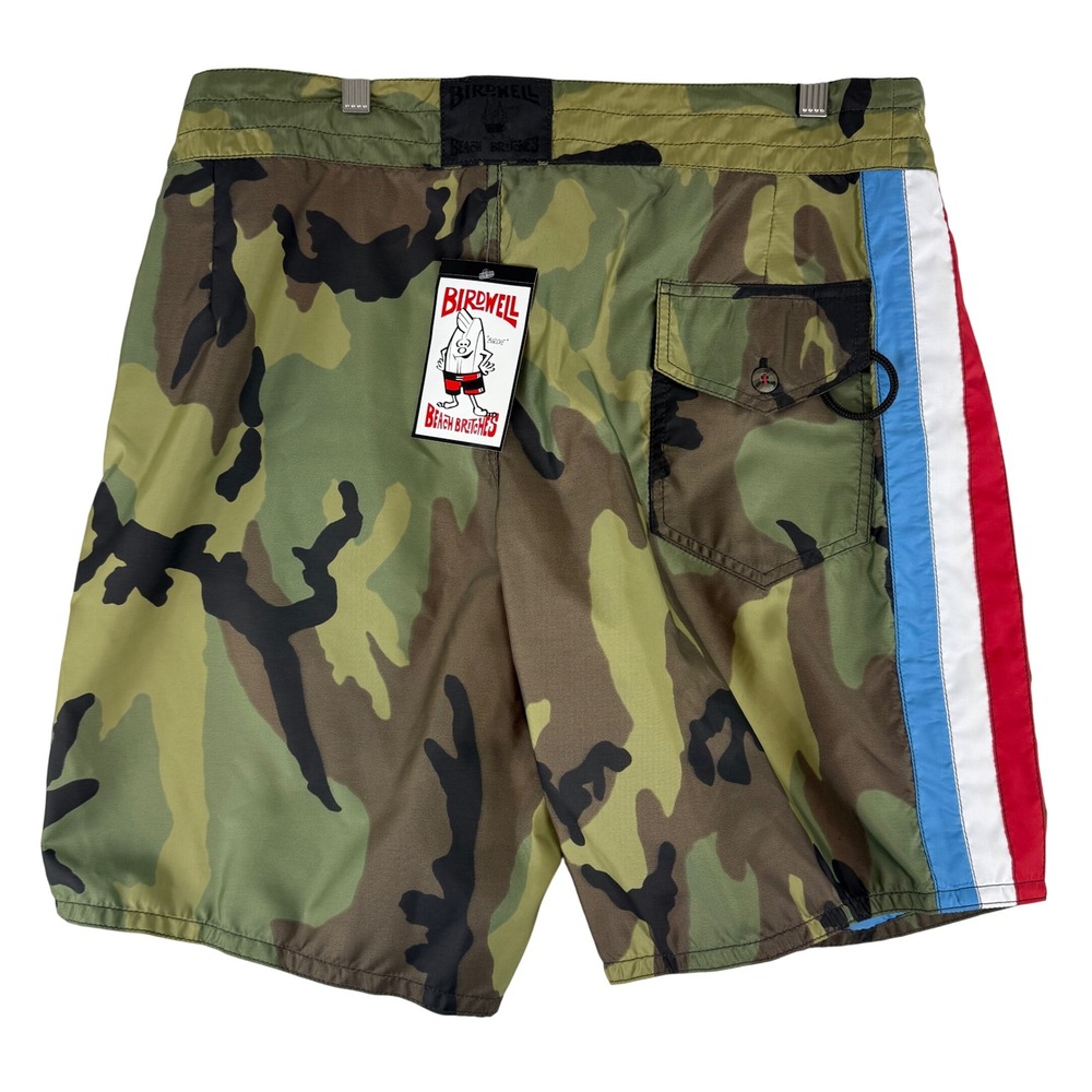 Birdwell Board Shorts Mens 36 Green Camo 311 LE Guerilla Racing Stripe MA3311